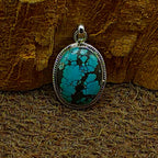 Oval Turquoise 925 Silver Handmade Pendant Wholesale