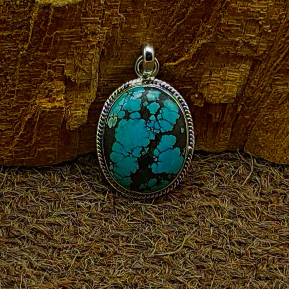 Oval Turquoise 925 Silver Handmade Pendant Wholesale