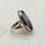 Natural Crazy Agate Gemstone Designer 925 Sterling Silver Ring