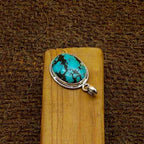 Oval Turquoise 925 Silver Handmade Pendant Wholesale