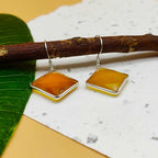 Yellow Chalcedony Cushion Shape Gemstone Earring