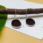 Elegant Black Agate Gemstone Dangle Earrings Made In 925 Sterling Silver