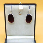 Elegant Black Agate Gemstone Dangle Earrings Made In 925 Sterling Silver
