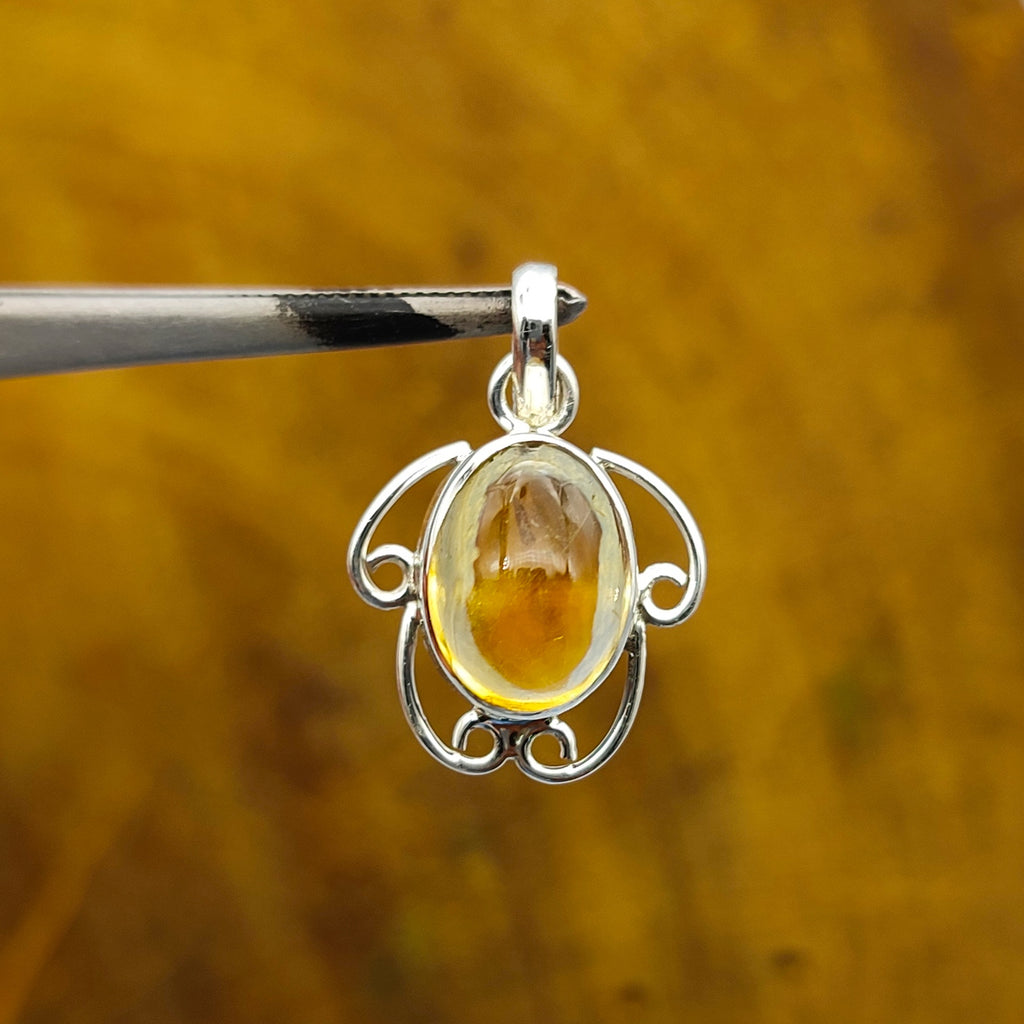 Citrine Designer Handwork Nepali Bohemian Silver Pendant