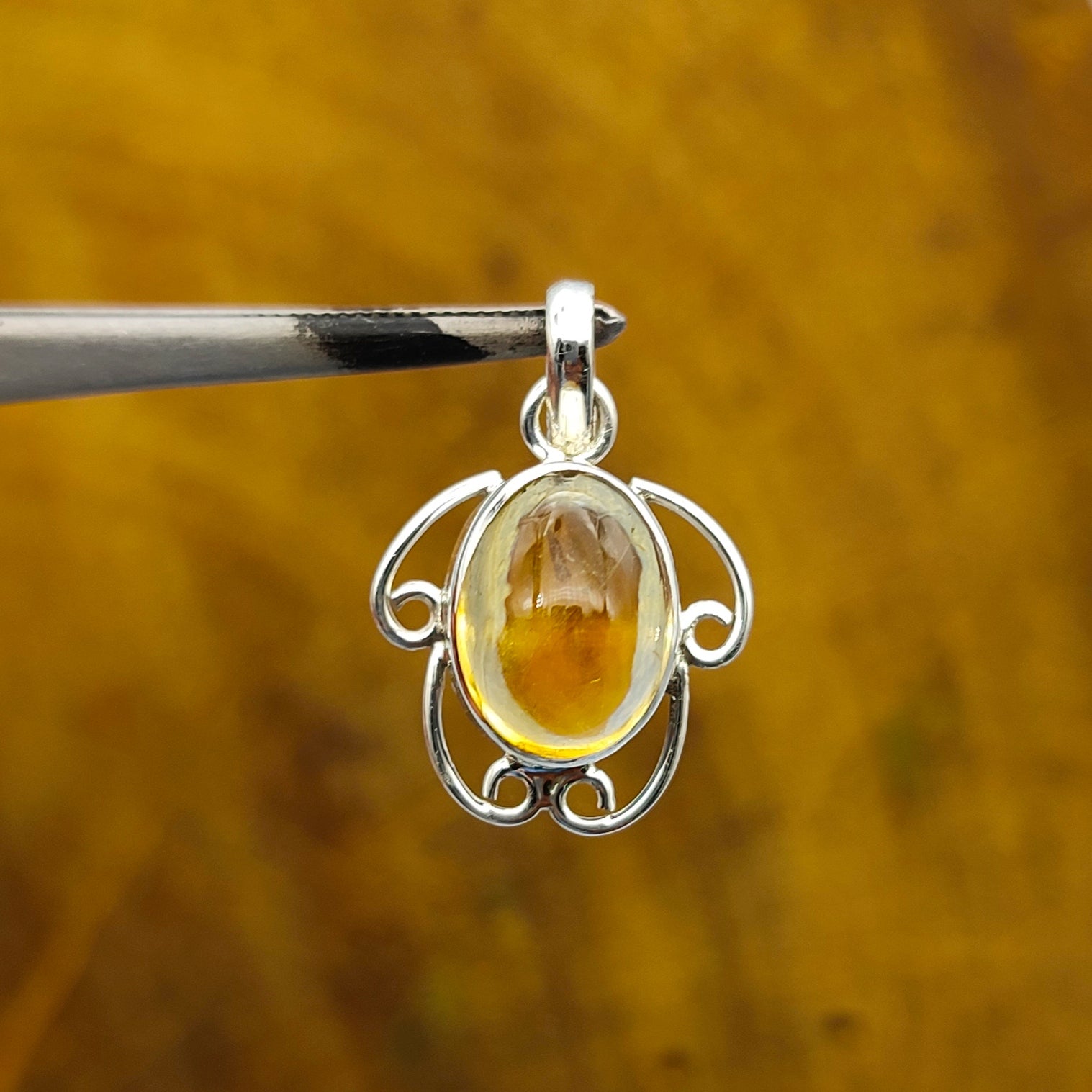 Citrine Designer Handwork Nepali Bohemian Silver Pendant