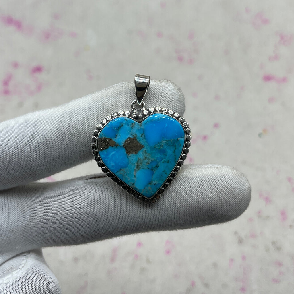 Blue Mohave 925 Sterling Silver Pendant – Handmade Designer Jewelry