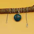 Natural Turquoise 925 Silver Necklace Handmade Gift