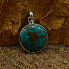 Natural Turquoise 925 Silver Necklace Handmade Gift
