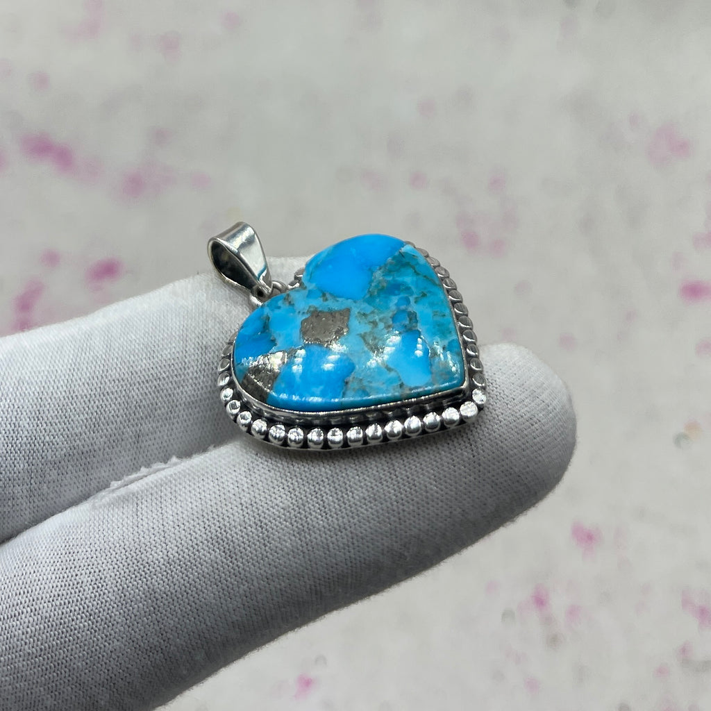 Blue Mohave 925 Sterling Silver Pendant – Handmade Designer Jewelry