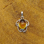 Citrine Designer Handwork Nepali Bohemian Silver Pendant