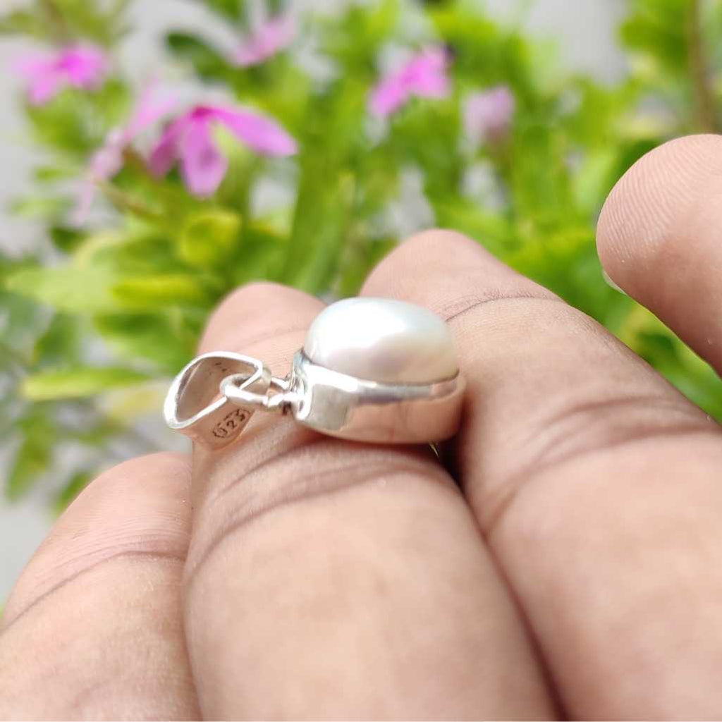 Natural Freshwater Pearl 925 Silver Pendant Boho Handmade Jewelry