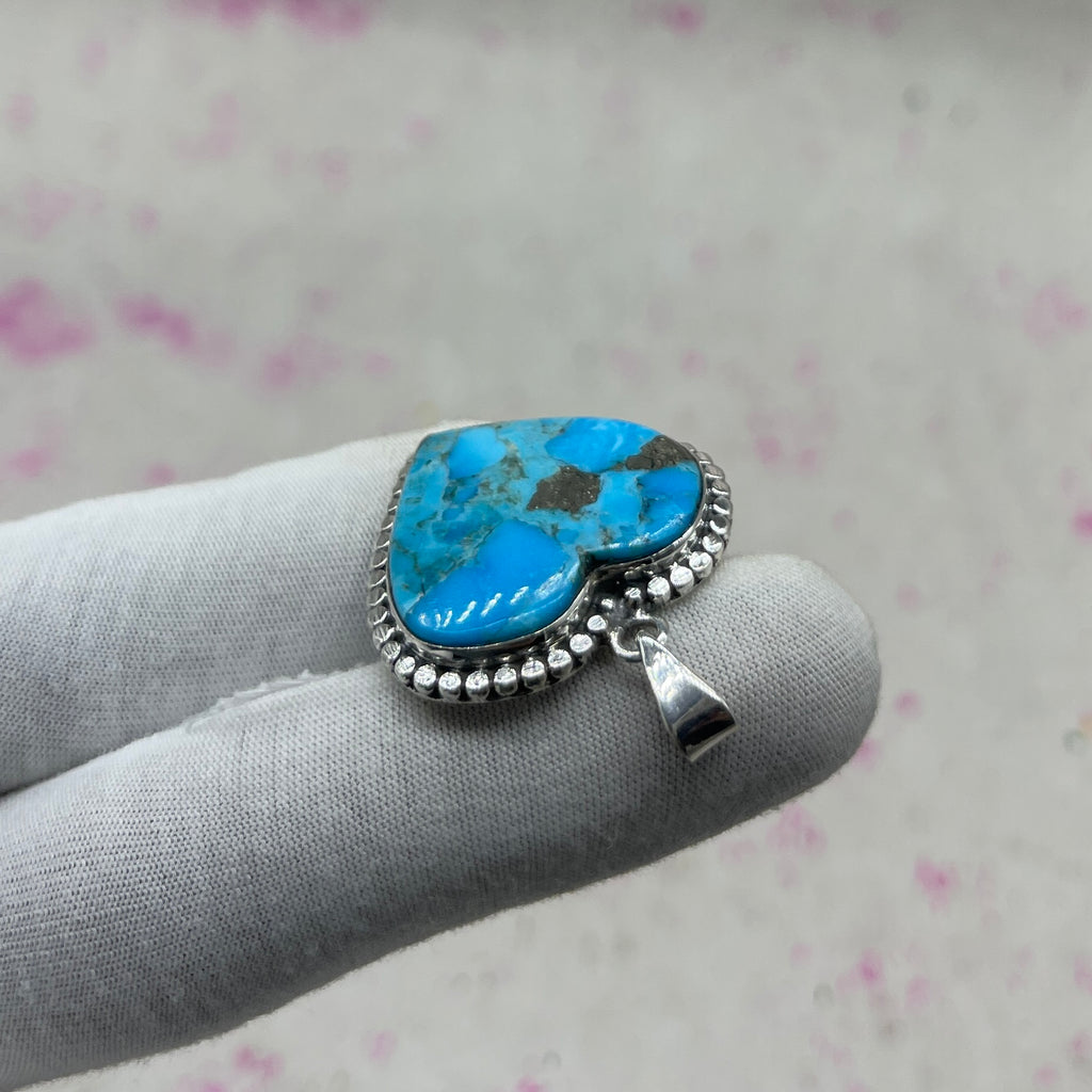Blue Mohave 925 Sterling Silver Pendant – Handmade Designer Jewelry