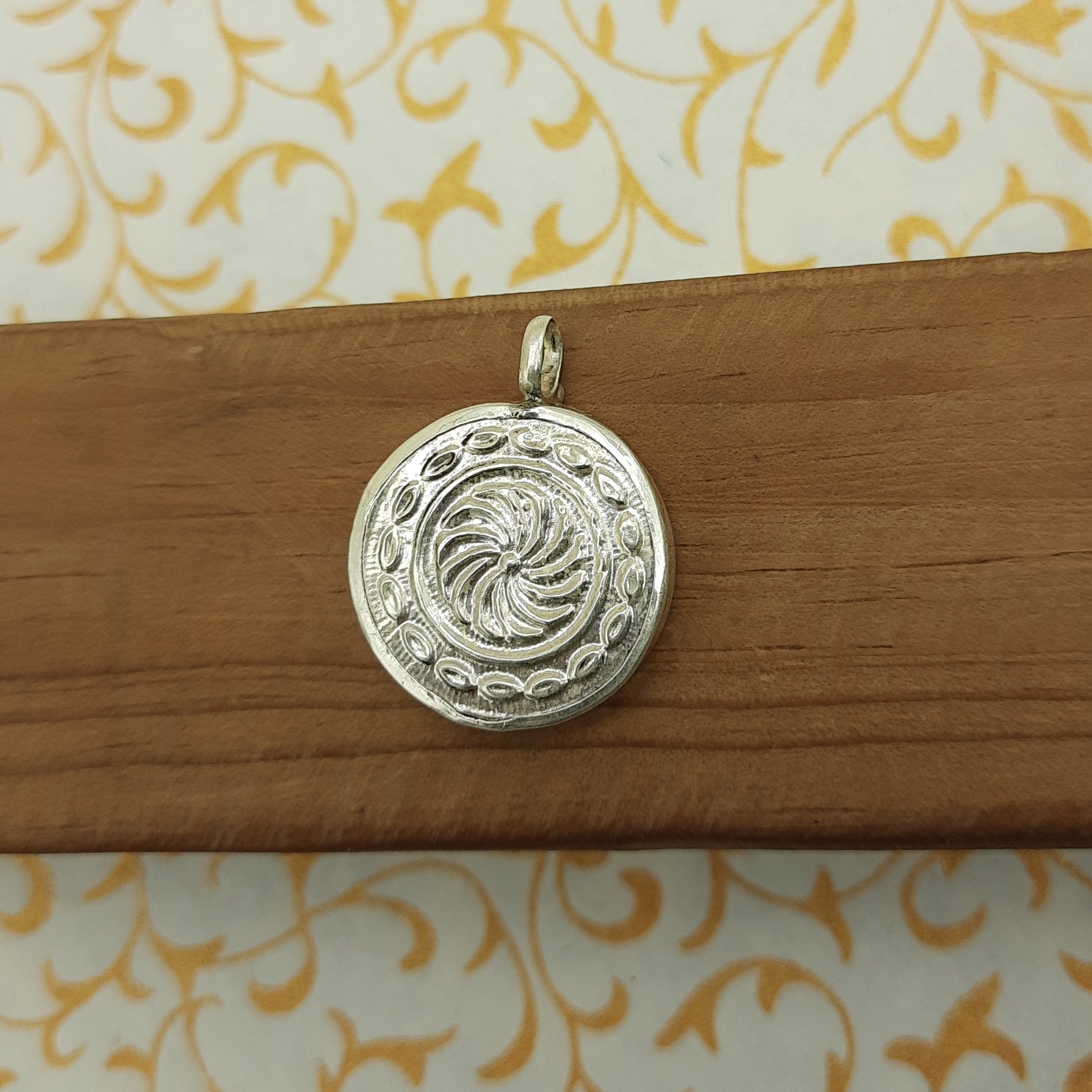Lord Krishna Hand-Painted Pendant in 925 Sterling Silver – Divine Flute Art Jewelry