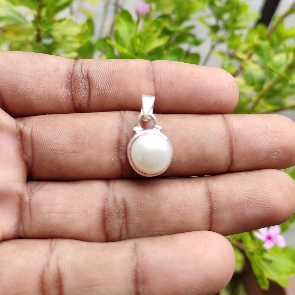 Natural Freshwater Pearl 925 Silver Pendant Boho Handmade Jewelry