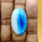 925 Sterling Silver Crazy Agate Gemstone Dual Color Ring