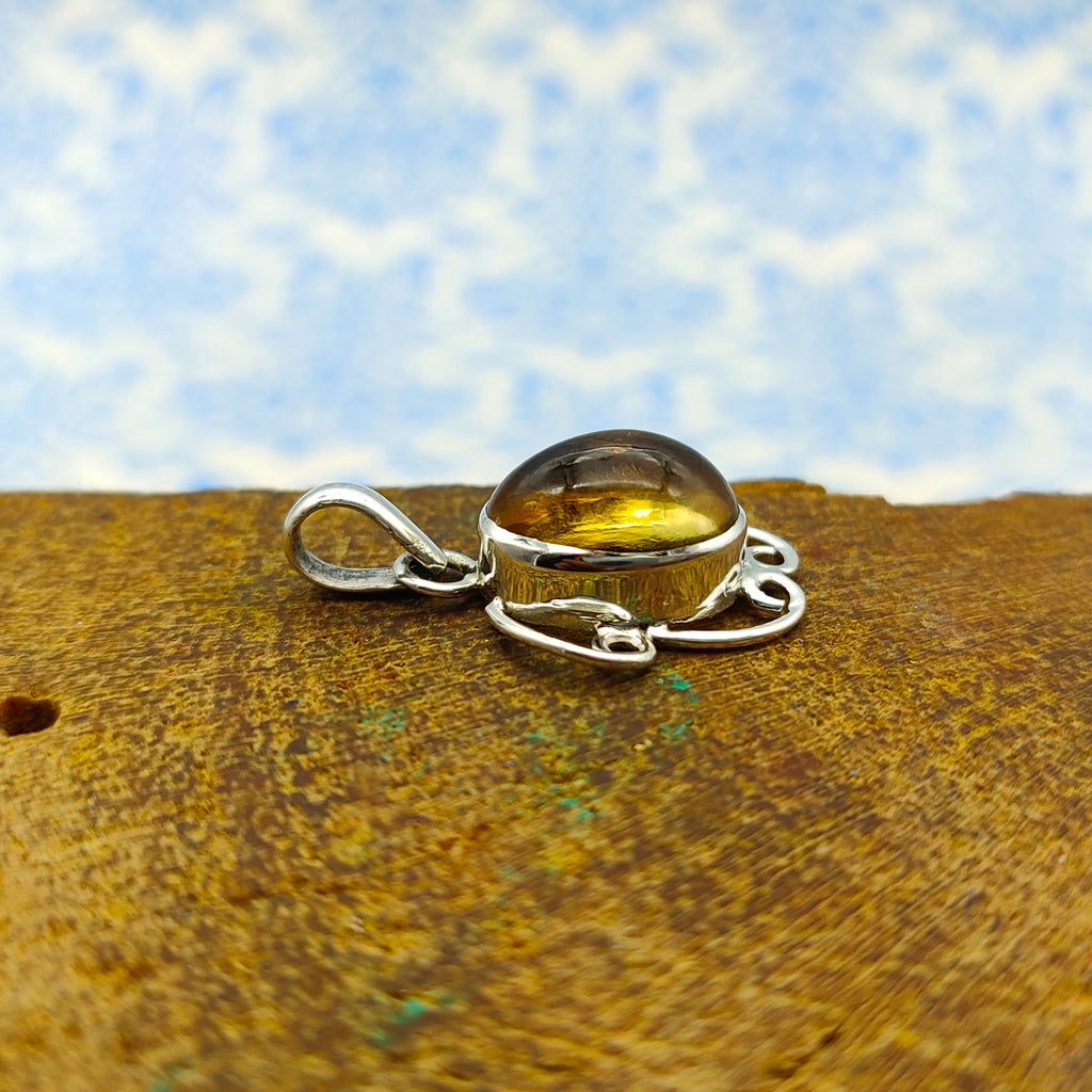 Citrine Designer Handwork Nepali Bohemian Silver Pendant