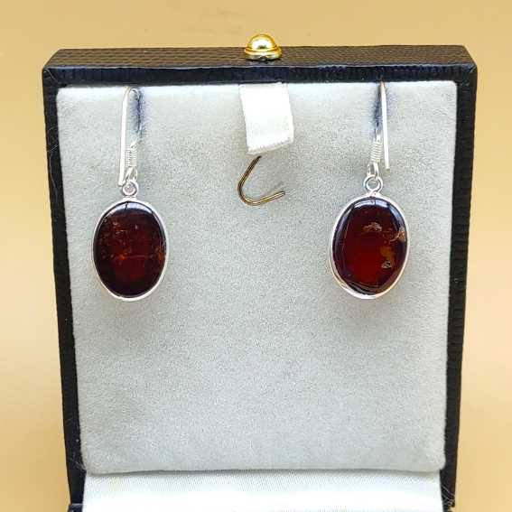 Natural Hessonite Bezel Earring 925 Solid Sterling Silver