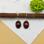 Natural Hessonite Bezel Earring 925 Solid Sterling Silver