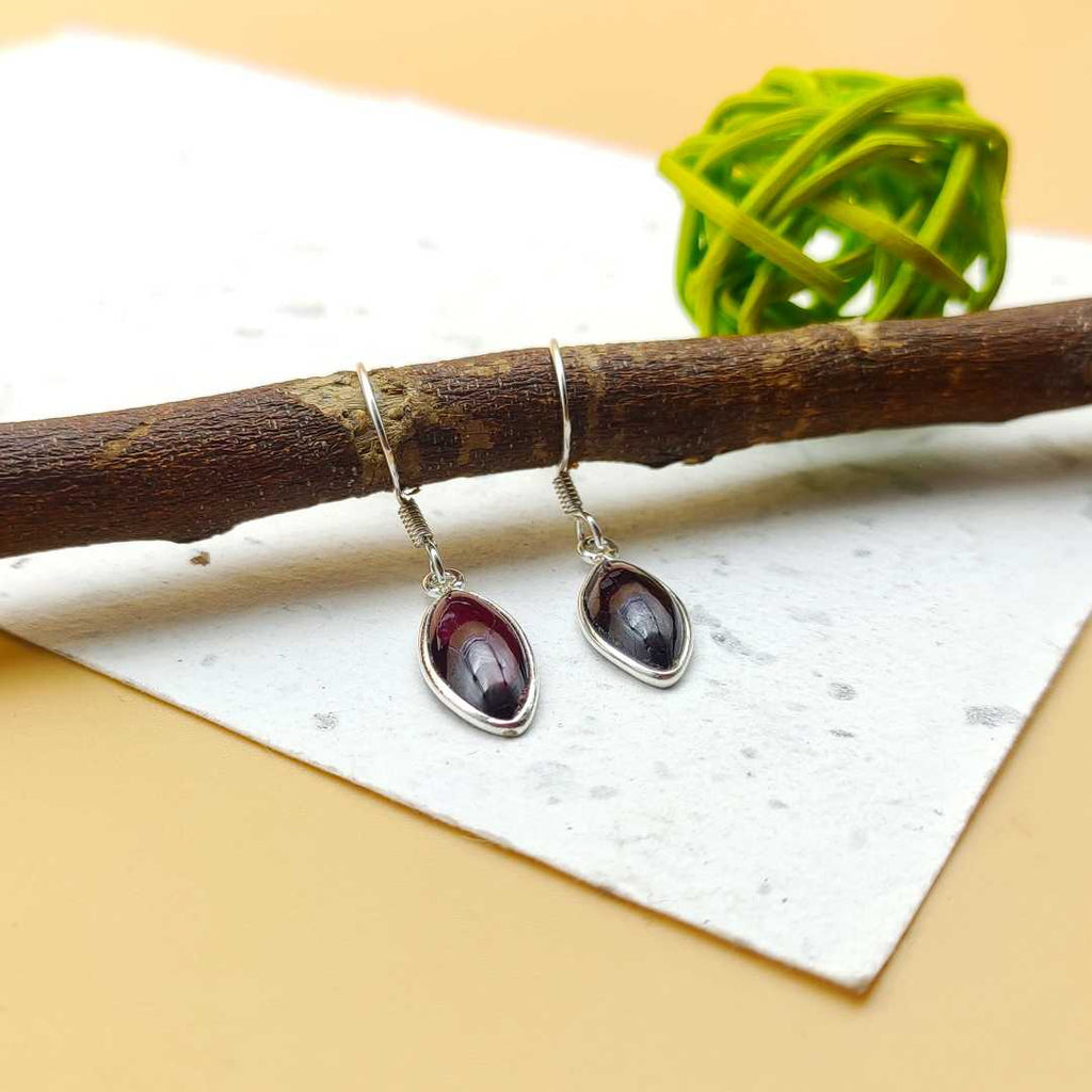 925 Solid Sterling Silver Hessonite Earring