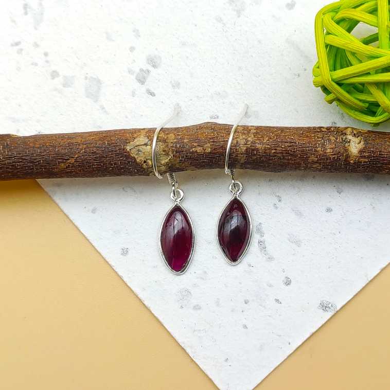 925 Solid Sterling Silver Hessonite Earring