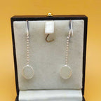 Rainbow Moonstone Threader Chain Earring Danglers 925 Solid Silver