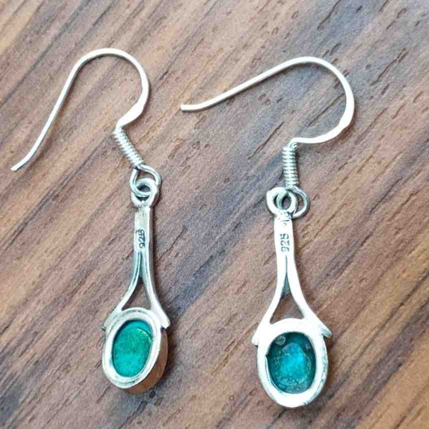 Turquoise Dangle Earring in 925 Silver