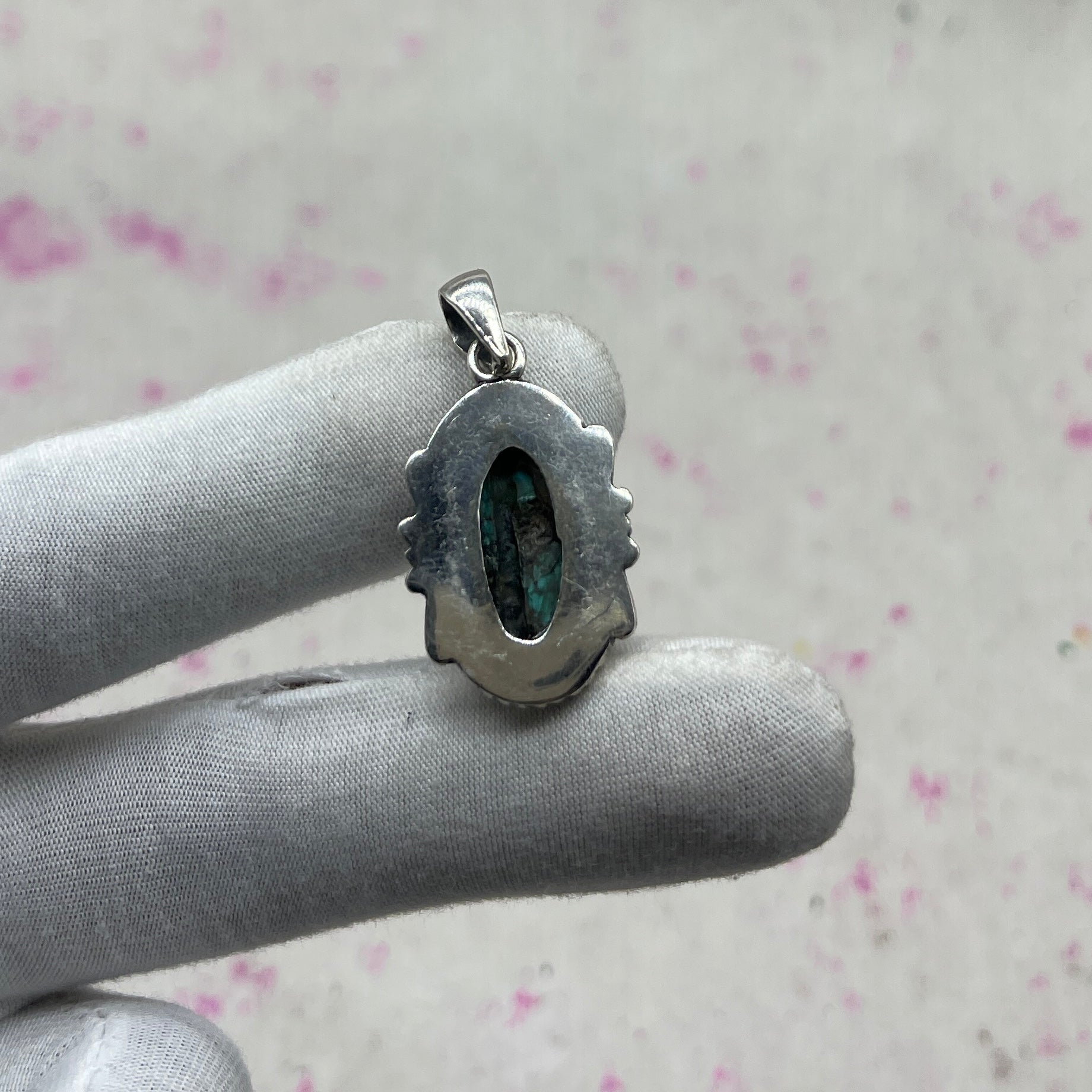 Tibet Turquoise 925 Sterling Silver Pendant – Tribal Bohemian Jewelry