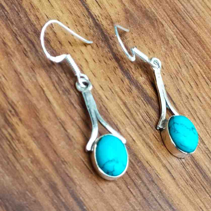 Turquoise Dangle Earring in 925 Silver