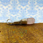 Rose Quartz Briolette Gemstone Nepali Bohemian Silver Pendant