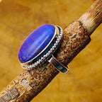 925 Sterling Silver Natural Lapis Lazuli Gemstone Ring For Girls
