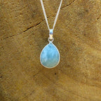 Natural Aquamarine Gemstone 925 Silver Pendant Fine Jewelry