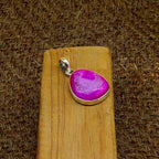 Pink Druzy 925 Silver Necklace Handmade Gift