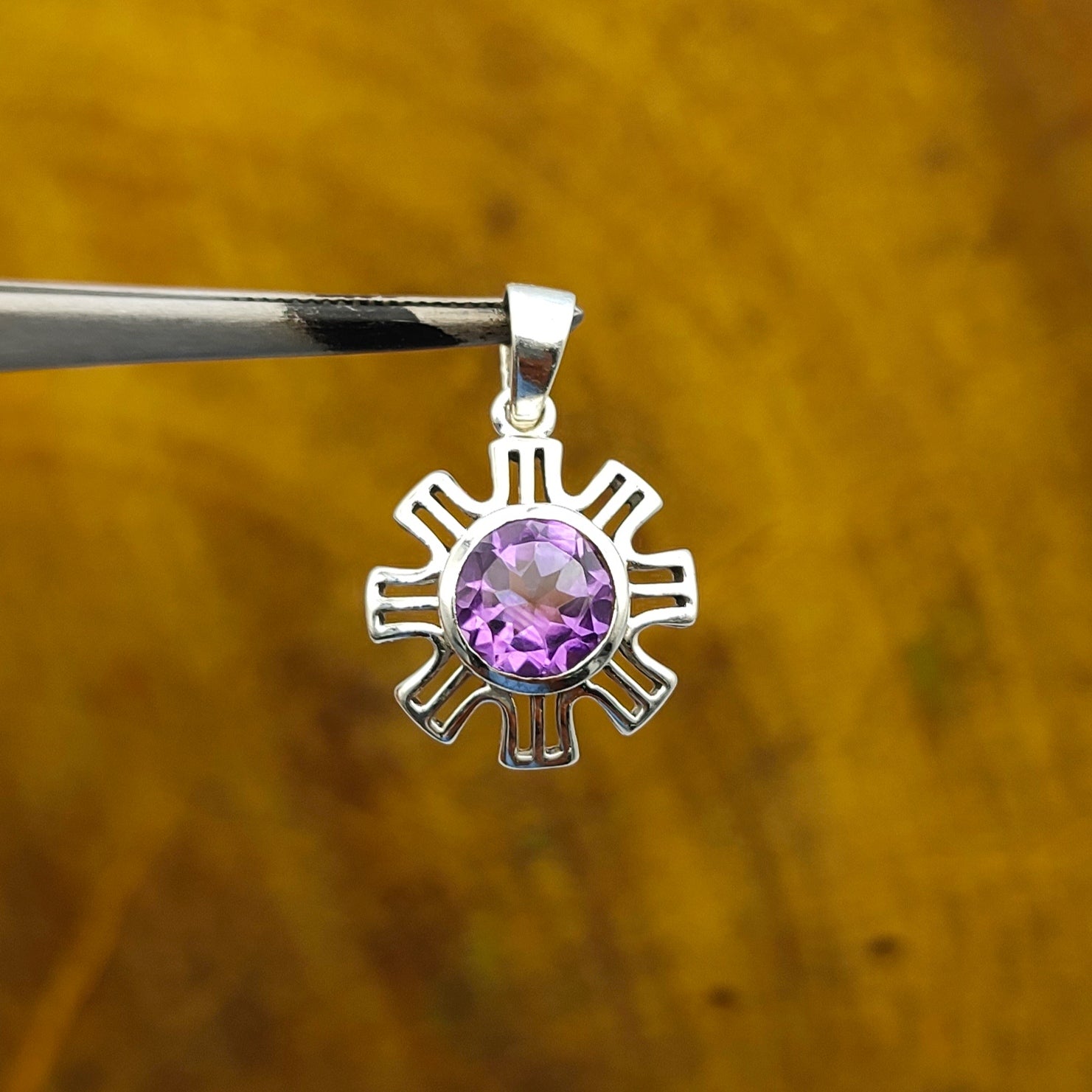Faceted Amethyst 925 Silver Dainty Necklace Minimalist