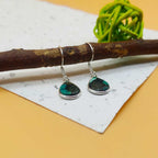 Tibetan Turquoise Drop Dangle Earrings in 925 Sterling Silver