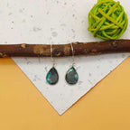 Tibetan Turquoise Drop Dangle Earrings in 925 Sterling Silver