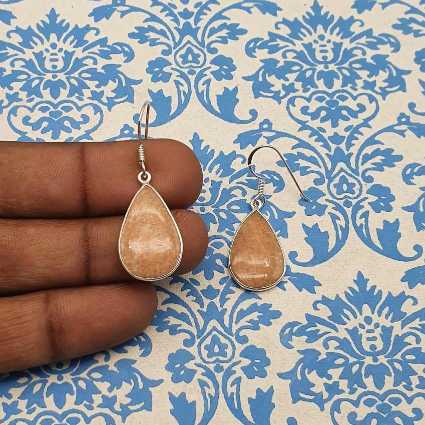 Jasper Dangle Earrings in 925 Sterling Silver