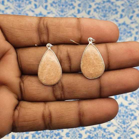 Jasper Dangle Earrings in 925 Sterling Silver