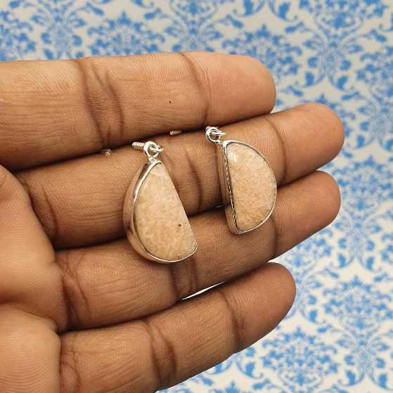 Jasper Dangle Earrings in 925 Sterling Silver