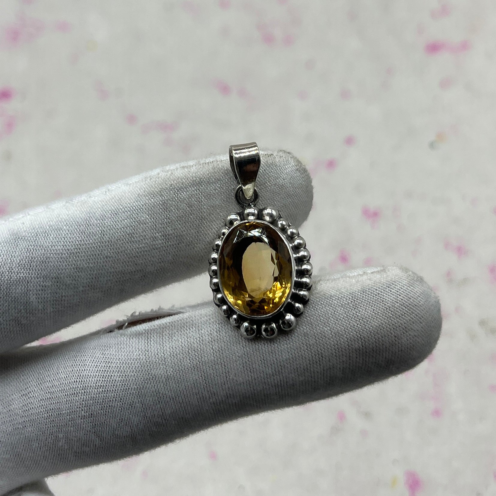 Citrine 925 Sterling Silver Pendant – Handmade Elegant Jewelry