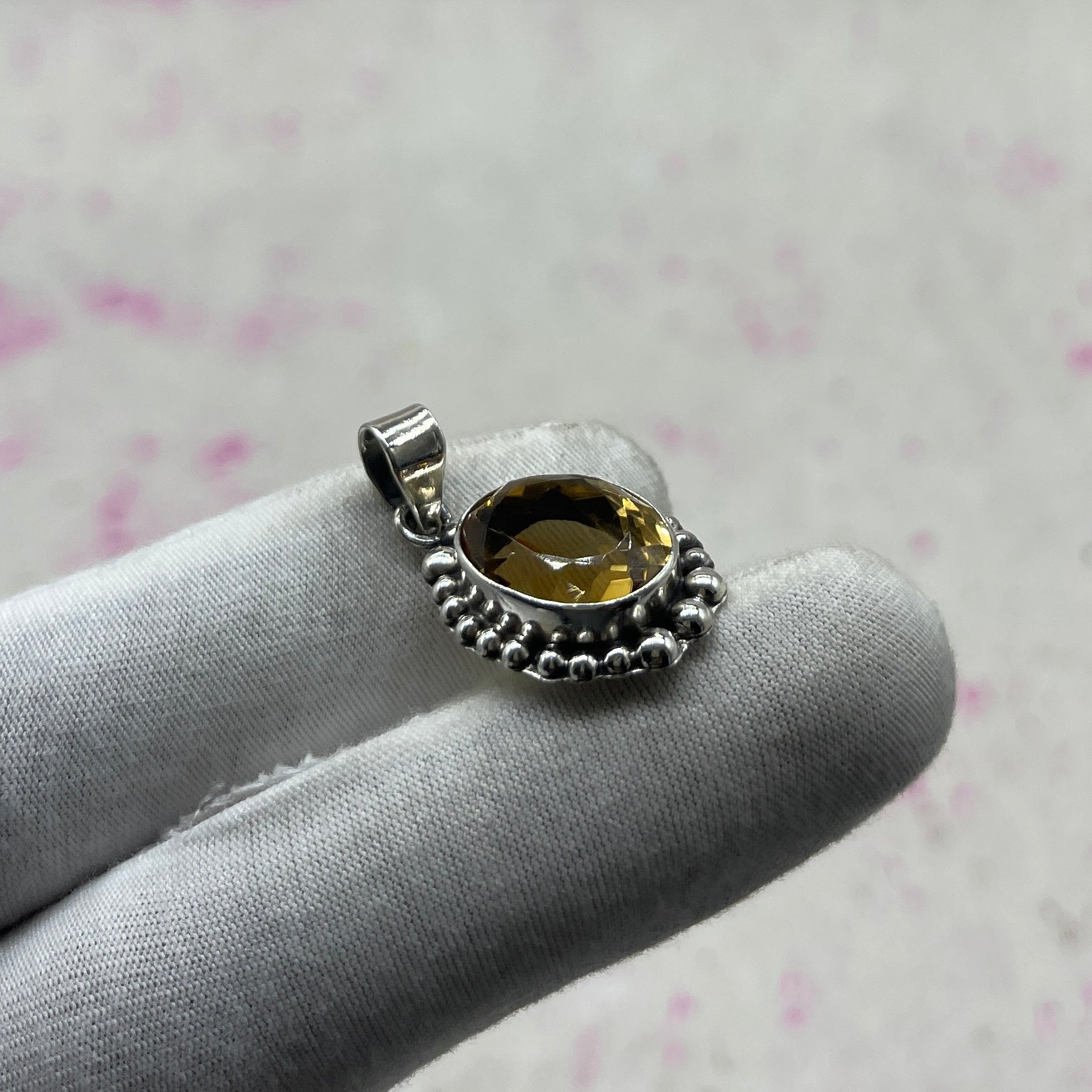 Citrine 925 Sterling Silver Pendant – Handmade Elegant Jewelry