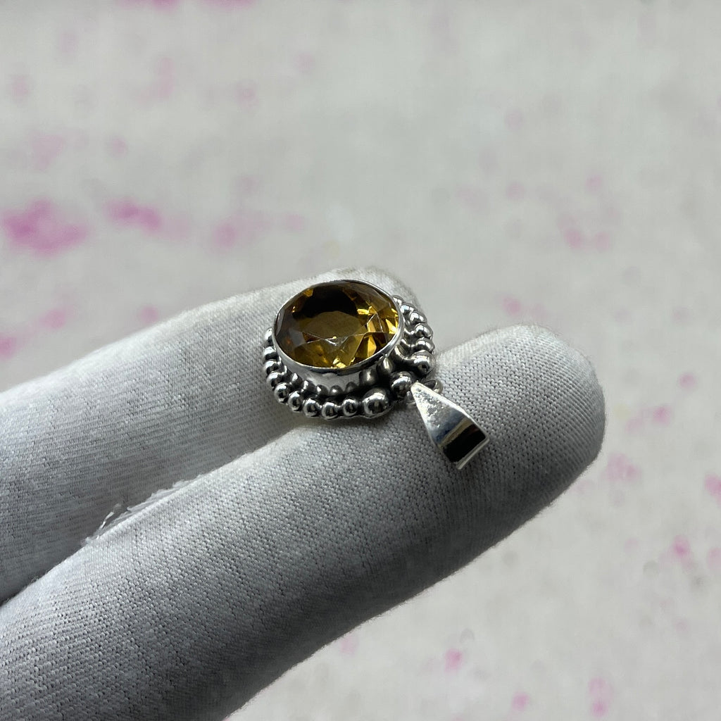 Citrine 925 Sterling Silver Pendant – Handmade Elegant Jewelry