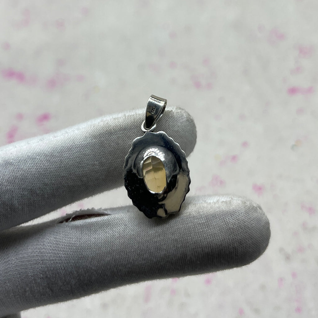 Citrine 925 Sterling Silver Pendant – Handmade Elegant Jewelry