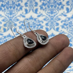 Elegant Black Onyx Trillion Earrings – 925 Sterling Silver Statement Jewelry