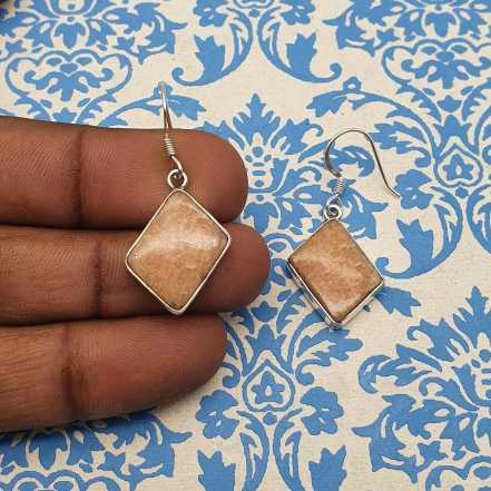 Jasper Dangle Earrings in 925 Sterling Silver