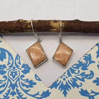 Jasper Dangle Earrings in 925 Sterling Silver