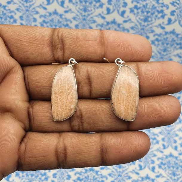 Jasper Dangle Earrings in 925 Sterling Silver