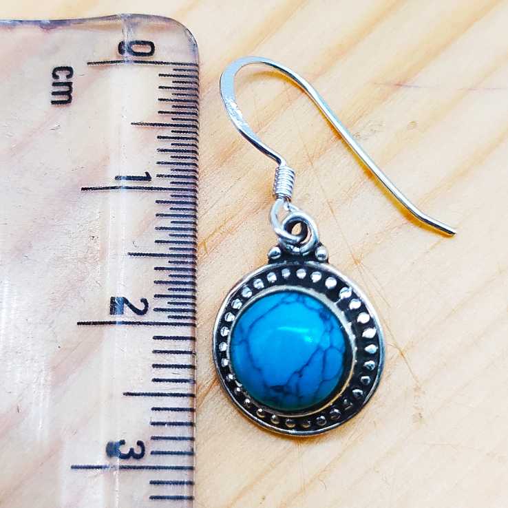 Turquoise Light Weight Bohemian Earring Made In 925 Solid Silver