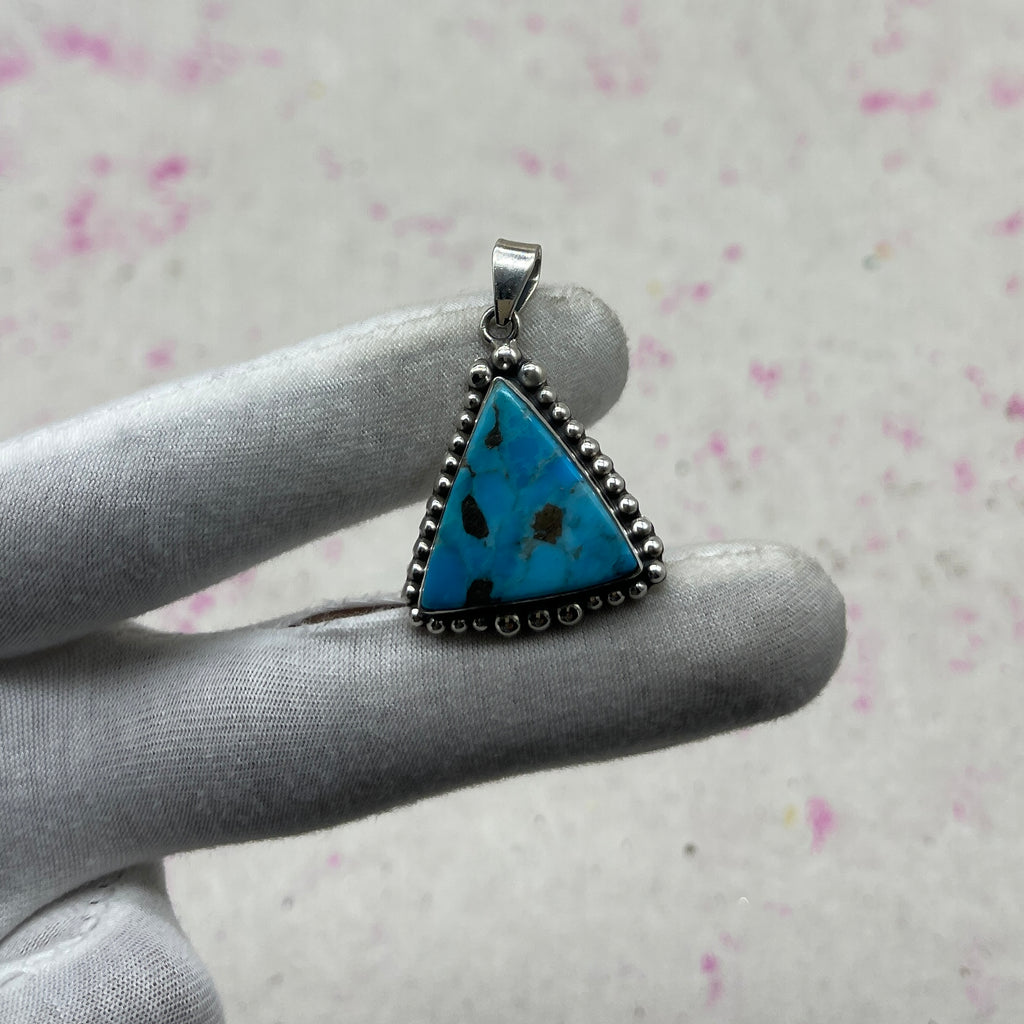 Blue Mohave 925 Sterling Silver Pendant – Artisan Boho Jewelry