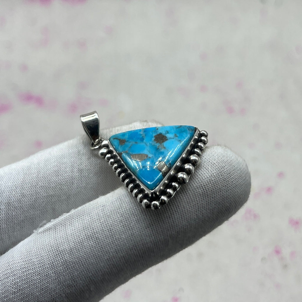 Blue Mohave 925 Sterling Silver Pendant – Artisan Boho Jewelry