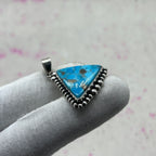 Blue Mohave 925 Sterling Silver Pendant – Artisan Boho Jewelry